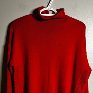 Tahari Mock Neck Red Sweater Size L